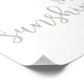 Grün, du bist mein Sonnenschein Poster (Ecke)