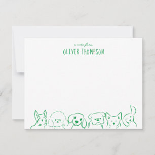 Grün einer Anmerkung aus der Skizze Niedlicher Hun Mitteilungskarte