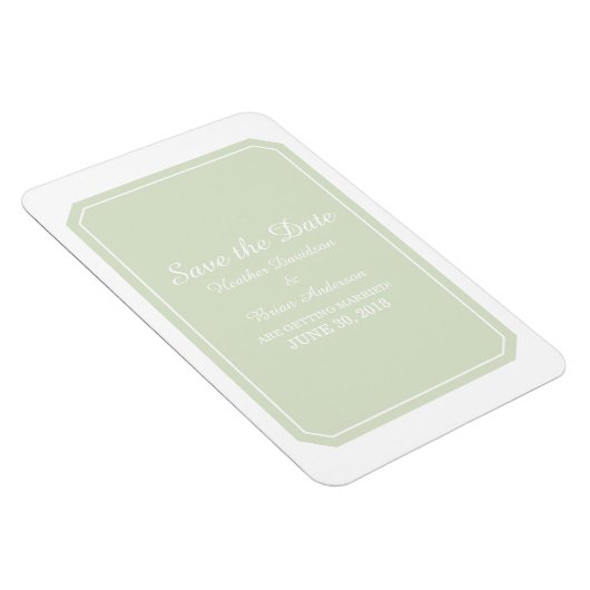 Grün einfach elegant Save the Date Magnet (Rechte Seite)