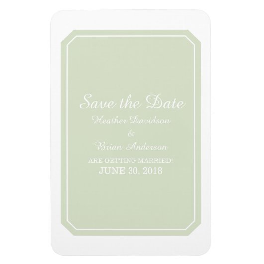 Grün einfach elegant Save the Date Magnet (Vertikal)