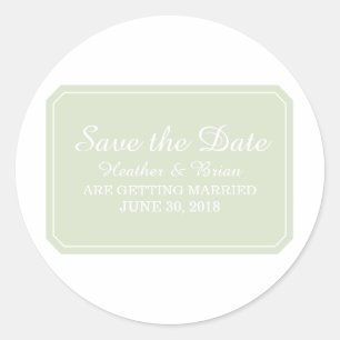Grün einfach elegant Save the Date Runder Aufkleber