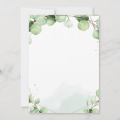 Grün elegante rustikale moderne Hochzeit Einladung (Rückseite)