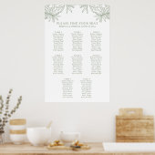 Grün-elegantes botanisches Seatchentabelle Poster (Küche)