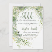Grün elegantes Party mit floraler Überraschung lad Einladung (Vorderseite)