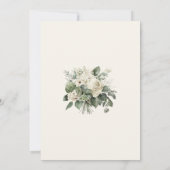 Grün & Elfenbeinkühe Blume Hochzeitskarte Einladung (Rückseite)