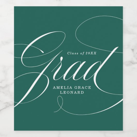 Grün | Eloquence Abschluss Weinetikett (Einzelnes Label)