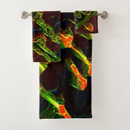 Grün entwässert badhandtuch set