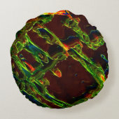 Grün entwässert rundes kissen (Rückseite)