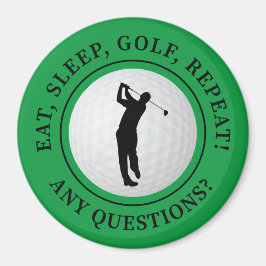 Grün Essen Schlafen Golf Wiederholen Runde Golf Li Magnet