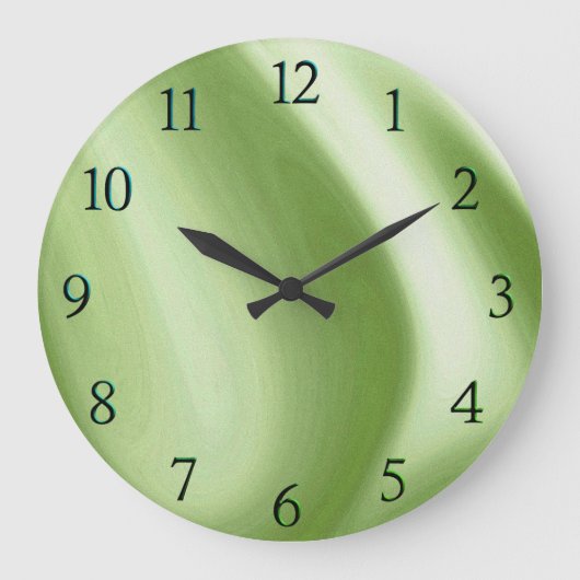 Grün färbende Zahlen Große Wanduhr (Vorderseite)