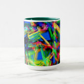 Grün farbige "Quadrate mit falschen Pinselstrichen Tasse (Zentrum)