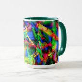 Grün farbige "Quadrate mit falschen Pinselstrichen Tasse (VorderseiteRechts)