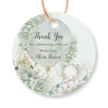 Grün florale Elephant Babydusche neutral