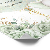 Grün florale Elephant Neutral Baby Dusche Poster (Ecke)