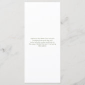 Grün florale feierliche Hochzeit Menükarte (Rückseite)