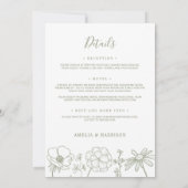 Grün florale Sage in einer eleganten Hochzeit Einladung (Rückseite)