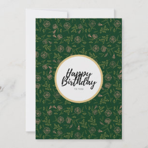 Grün florales Glück Geburtstag auf You Card Einladung