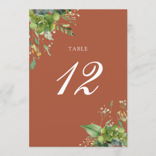 Grün Florales Terrakotta-Tischschild Dankeskarte