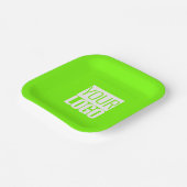Grün fluoreszieren - Logo hinzufügen Pappteller (Gewinkelt)