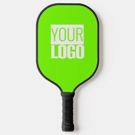 Grün fluoreszieren - Logo hinzufügen Pickleball Schläger (Vorderseite)