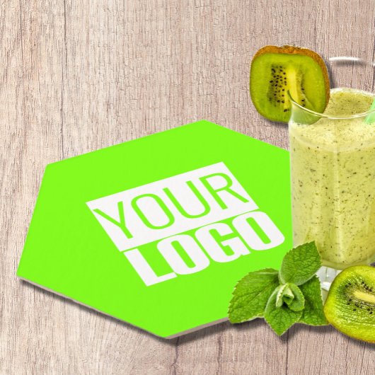 Grün fluoreszieren - Logo hinzufügen Untersetzer