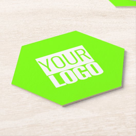 Grün fluoreszieren - Logo hinzufügen Untersetzer (angewinkelt)