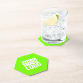 Grün fluoreszieren - Logo hinzufügen Untersetzer (Vor Ort)