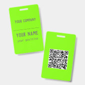 grün fluoreszierende Buchstaben - QR-Code Ausweis (Vorder- & Rückseite)
