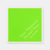 grün fluoreszierende Vollfarbe Serviette (Vorderseite)