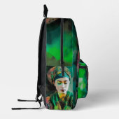 Grün-Frau Bedruckter Rucksack (Links)