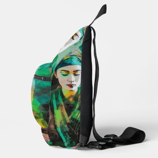 Grün-Frau Crossbody Bag (Rechts)