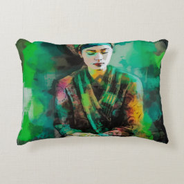 Grün-Frau Dekokissen