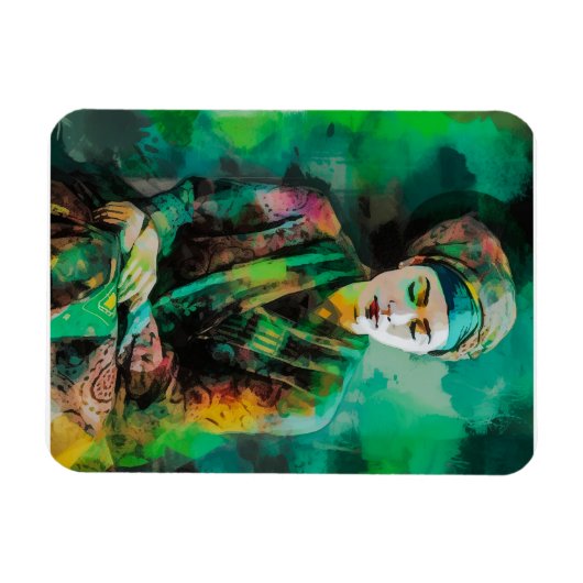 Grün-Frau Magnet (Horizontal)