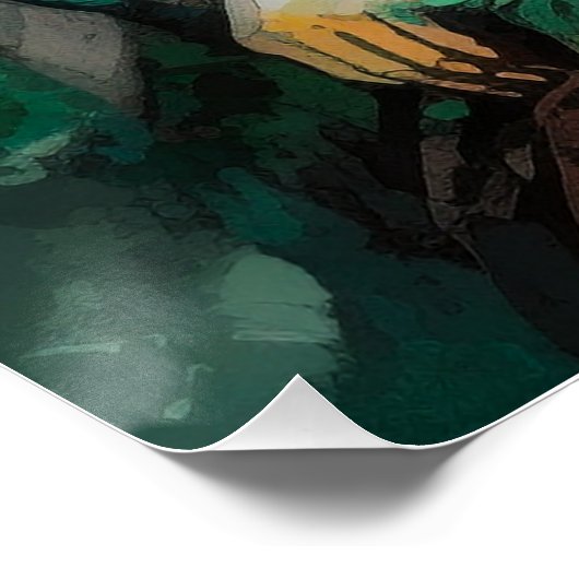 Grün-Frau Poster (Ecke)