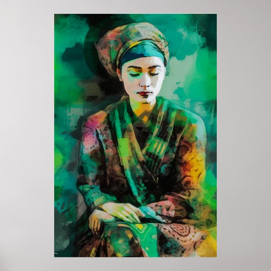 Grün-Frau Poster (Vorne)