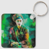 Grün-Frau Schlüsselanhänger (Rückseite)