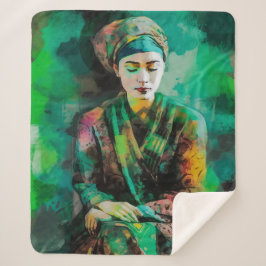 Grün-Frau Sherpadecke