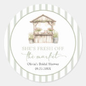 Grün Frisch vom Markt Junggesellinnenabschied Runder Aufkleber (Vorderseite)