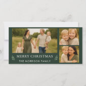 Grün frohe Weihnachten 3 Foto Elegant Botanisch (Vorderseite)