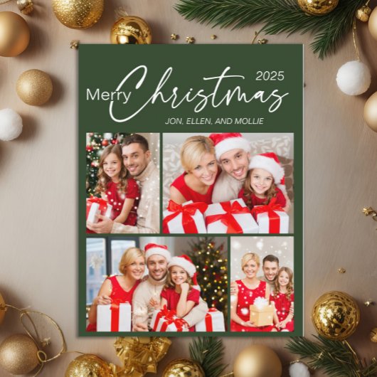 Grün frohe Weihnachten 4 Foto Urlaub Postkarte