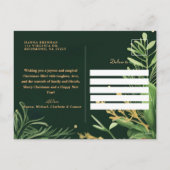 Grün frohe Weihnachten Elegant Moderne Natur (Rückseite)
