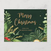 Grün frohe Weihnachten Elegant Moderne Natur (Vorderseite)