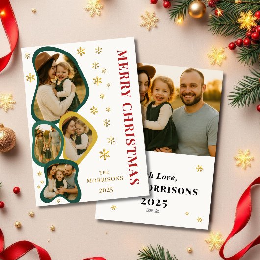 Grün frohe Weihnachten Foto Moderne Bio Rahmen