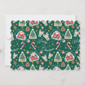 Grün frohe Weihnachten HO!HO!HO! Kundenspezifische Einladung (Rückseite)