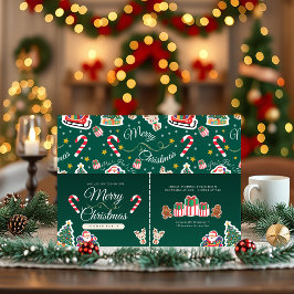 Grün frohe Weihnachten HO!HO!HO! Kundenspezifische Einladung