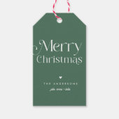 Grün frohe Weihnachten Moderne Typenschilder Geschenkanhänger (Vorderseite)