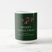 Grün frohe Weihnachten Personalisierte Familie Kaffeetasse (Mittel)