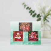 Grün frohe Weihnachten Personalisiertes Foto Postkarte (Stehend Vorderseite)