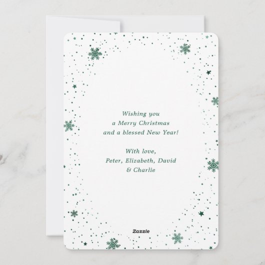 Grün Frohe Weihnachten Schneeflocken Schneeflocken (Rückseite)