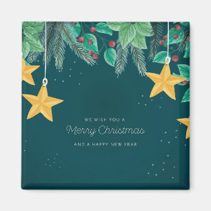 Grün frohe Weihnachten und ein glückliches Neujahr Magnet